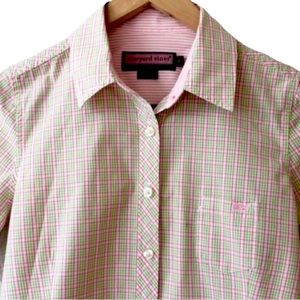 Vineyard Vines Pink Plaid Button Down Shirt Size 0